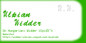 ulpian widder business card